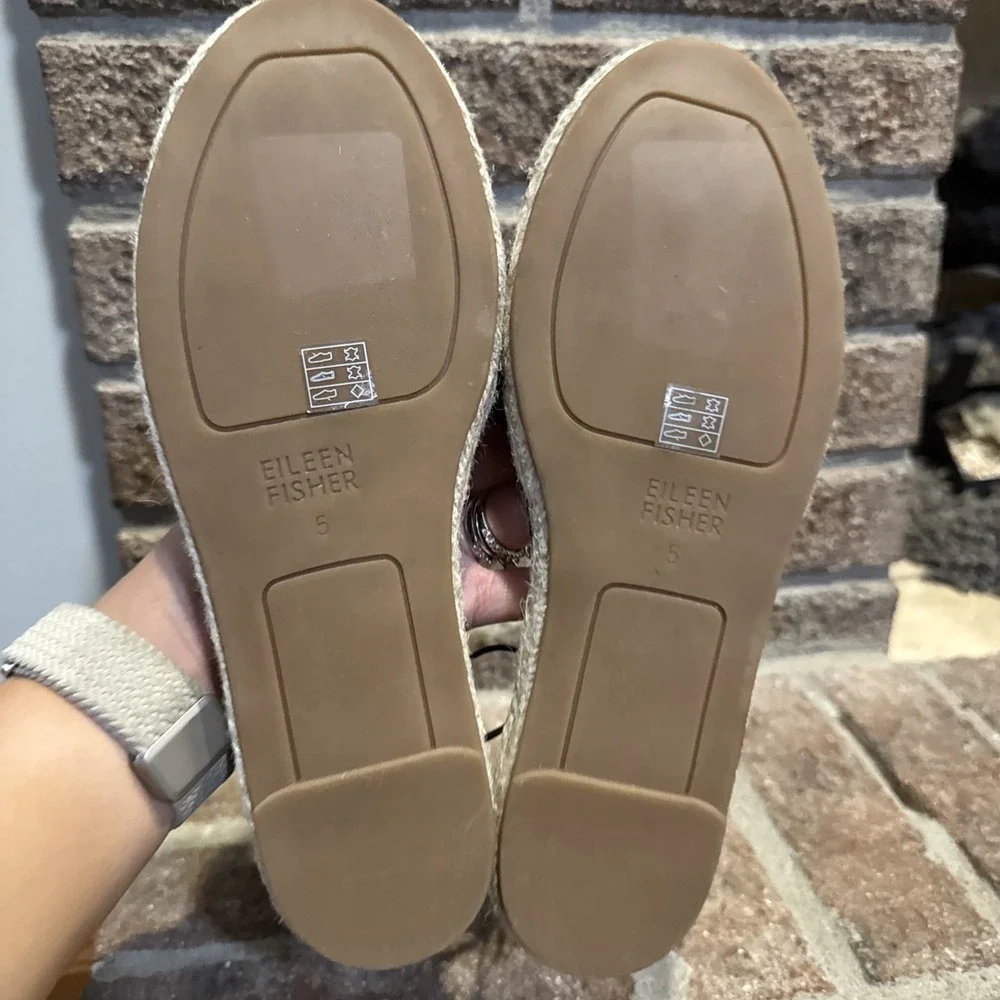 Eileen Fisher Women's  black Strappy  Espadrille Flats Size 5‎ #101